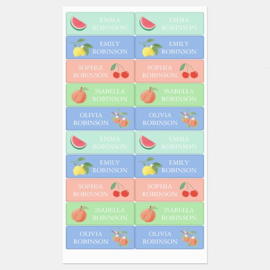 Fruits School Preschool Daycare Waterproof Label (Vel)