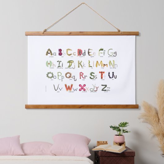 Fruits & Veggies Alphabet Kinder Wall Decor Hangend Wandkleed (Slaapkamer)
