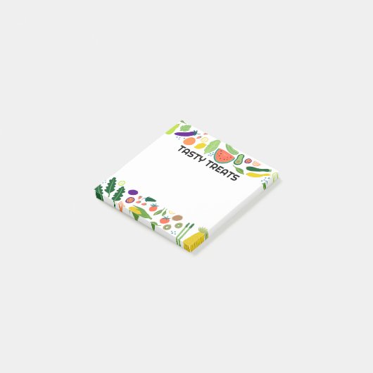 Fruits & Veggies Food CUSTOM Monogram op maat Post-it® Notes (Schuin)