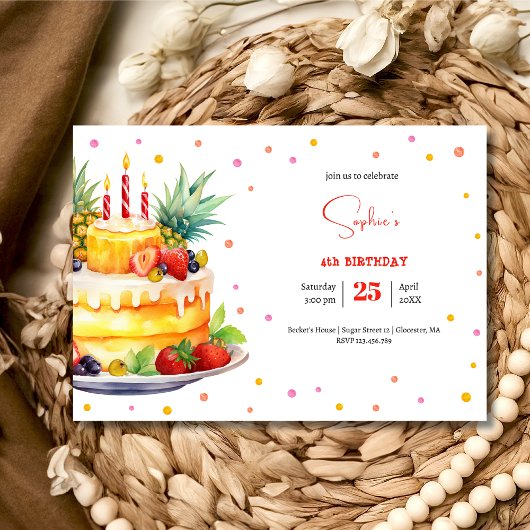 Fruits Verjaardagstaart verjaardag Kaart