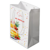 Fruits Verjaardagstaart verjaardag Medium Cadeauzakje (Achterkant Gekanteld)