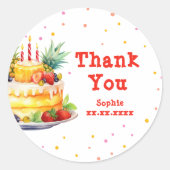 Fruits Verjaardagstaart verjaardag Ronde Sticker (Voorkant)