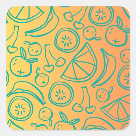Fruits Vierkante Sticker (Voorkant)