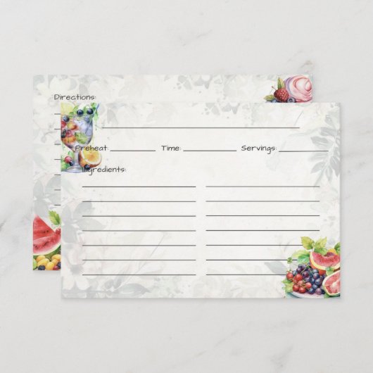Fruitsalade Basis Recept Kaart (Voorkant / Achterkant)