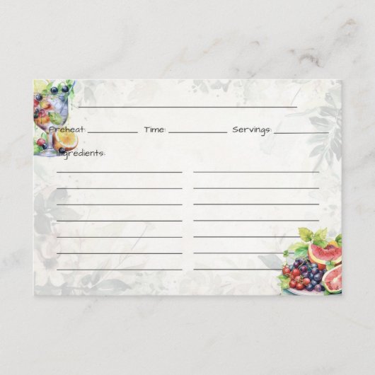 Fruitsalade Basis Recept Kaart (Voorkant)