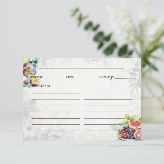 Fruitsalade Basis Recept Kaart (Staand voorkant)