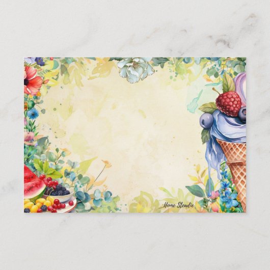 Fruitsalade Blank Recept Kaart (Achterkant)