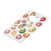 Fruitsalade Creditkaart Flessenopener (Voorkant Gekanteld)
