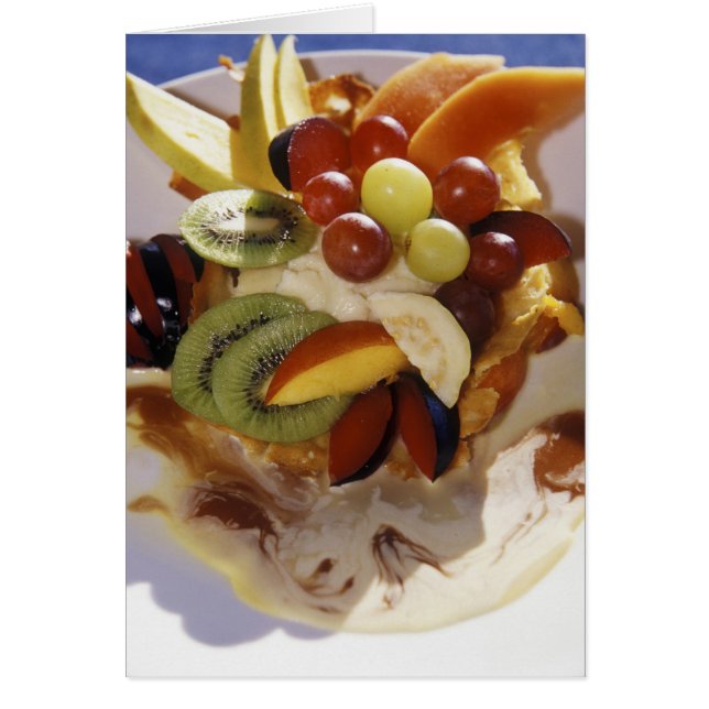 Fruitsalade met ijs. (Voorkant)
