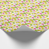 Fruitsalade op kleine witte schaal cadeaupapier (Hoek)