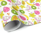 Fruitsalade op witte middelgrote schaal cadeaupapier (Rol Hoek)