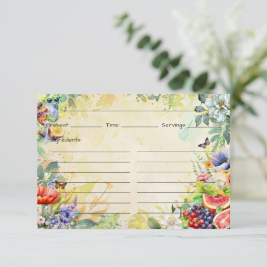Fruitsalade Recept Kaart (Staand voorkant)