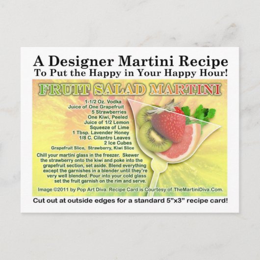 Fruitsalade Spring Martini Recept Briefkaart (Voorkant)
