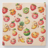 Fruitsalade Stenen Onderzetter (Voorkant)