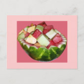 Fruitsalade Watermeloen in roze Briefkaart (Voorkant)