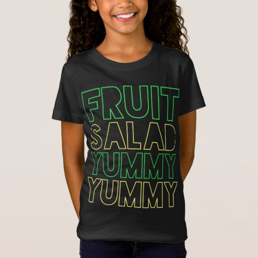 FRUITSALADE YUMMY NEON Groen Geel T-shirt (Voorkant)
