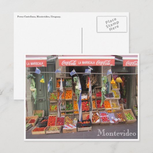 fruitstand montevideo briefkaart (Voorkant / Achterkant)