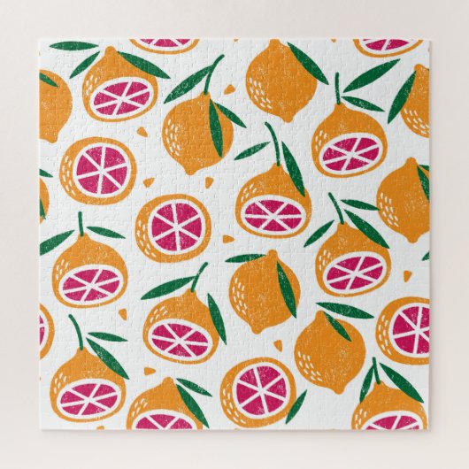 Fruitstempel gestructureerd naadloos patroon legpuzzel (Verticaal)