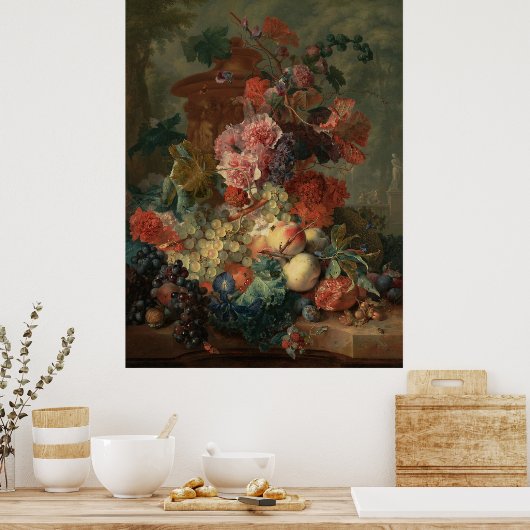 Fruitstuk van Jan van Huysum Poster (Keuken)