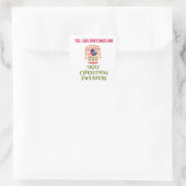 Fruittaarten en lelijke trui vierkante sticker (Tas)