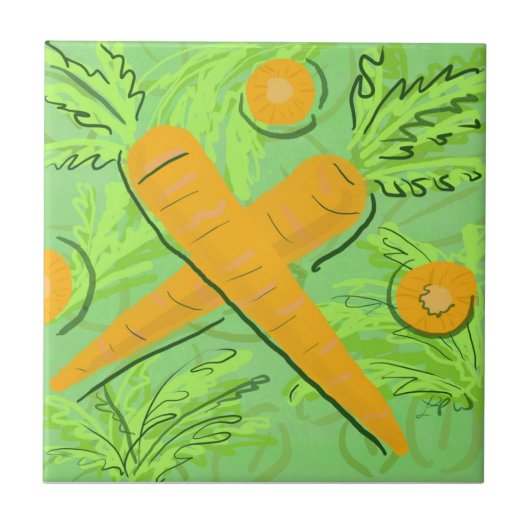 Fruittegel: wortelen tegeltje (Voorkant)