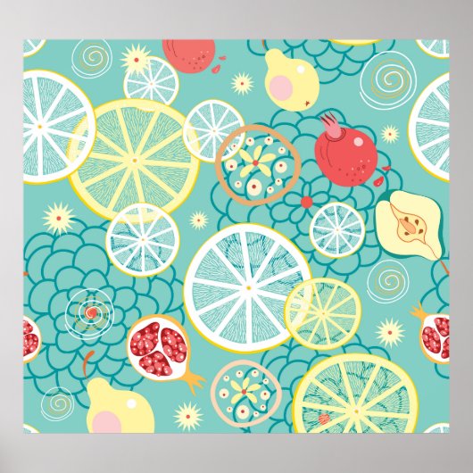 Fruittextuur, levendige achtergrond. poster (Voorkant)