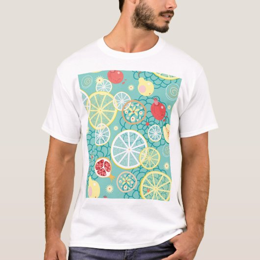 Fruittextuur, levendige achtergrond. t-shirt (Voorkant)