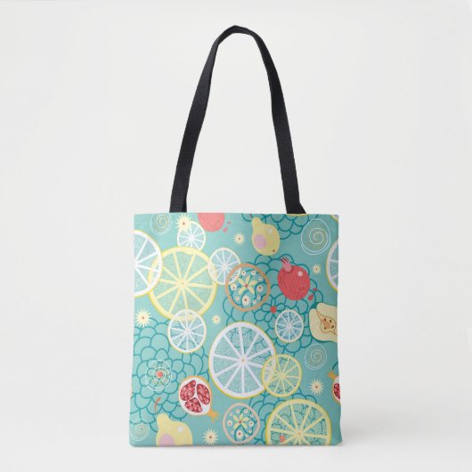 Fruittextuur, levendige achtergrond. tote bag (Voorkant)