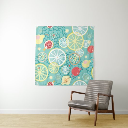 Fruittextuur, levendige achtergrond. wandkleed (In Situ (horizontaal))