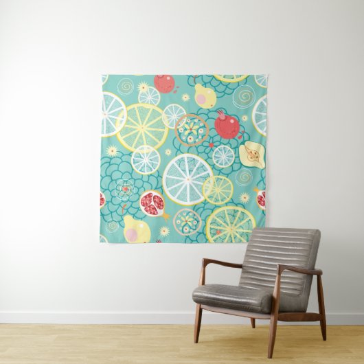 Fruittextuur, levendige achtergrond. wandkleed (In situ)