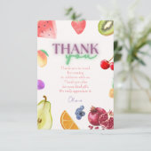 Fruitthema 2e verjaardag bedankkaart (Staand voorkant)