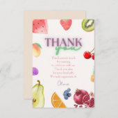 Fruitthema 2e verjaardag bedankkaart (Voorkant / Achterkant)