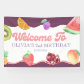 Fruitthema 2e verjaardag spandoek (Horizontaal)