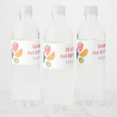 Fruitthema 2e verjaardag waterfles etiket (Flessen)