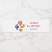 Fruitthema 2e verjaardag waterfles etiket (Enkel label)