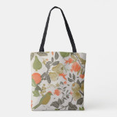 fruittuin met vogel, naadloos patroon tote bag (Achterkant)