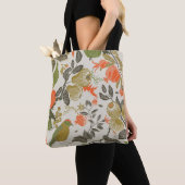 fruittuin met vogel, naadloos patroon tote bag (Dichtbij)