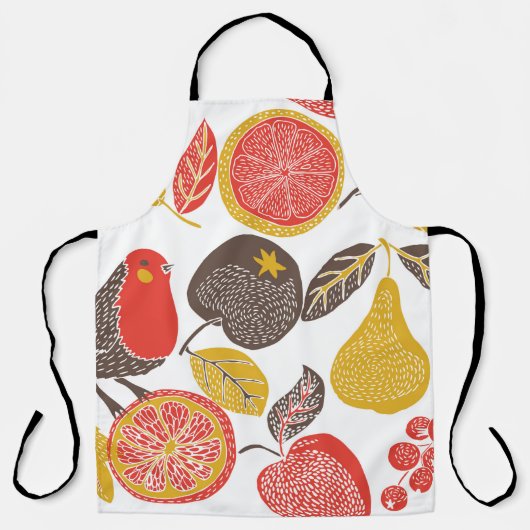 fruittuin met vogel schort (Voorkant)