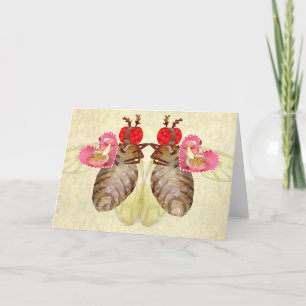Fruitvliegjes ruilen Valentijnse bananen Feestdagen Kaart