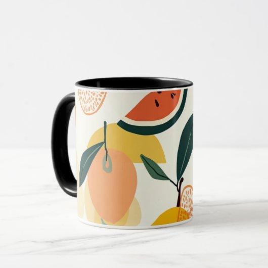 Fruitvormig patroon cup mok (Voorkant links)