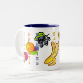 Fruity Bananas Tweekleurige Koffiemok (Voorkant links)