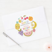 Fruity Birthday Party Dank u voor Ronde Sticker (Envelop)