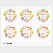 Fruity Birthday Party Dank u voor Ronde Sticker (Vel)