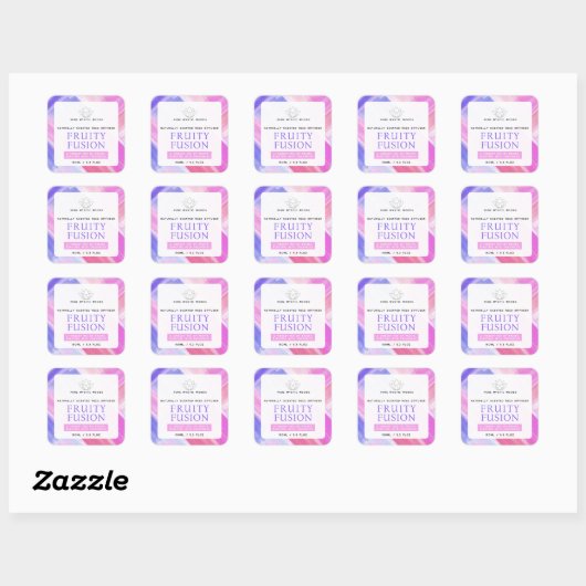 Fruity Bright abstract riet diffuser productlabel Vierkante Sticker (Vel)