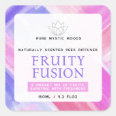 Fruity Bright abstract riet diffuser productlabel Vierkante Sticker (Voorkant)