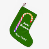 Fruity Candy Cane Add Name Kerststop Kleine Kerstsok (Voorkant (Hangend))
