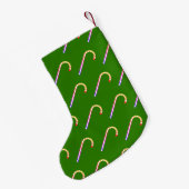 Fruity Candy Cane Pattern Add Name Xmas Stocking Kleine Kerstsok (Achterkant (Hangend))