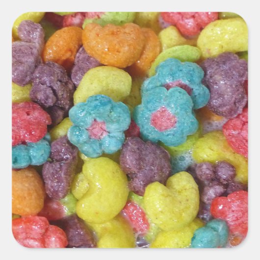 Fruity Cereal Vierkante Sticker (Voorkant)