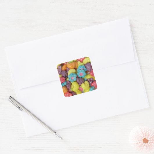 Fruity Cereal Vierkante Sticker (Envelop)