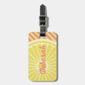 Fruity Citrus Monogram en naam Bagagelabel (Voorkant verticaal)